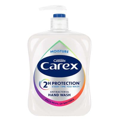 Carex  Antibacterial Moisture Hand Wash, Boosted Moisturising Action, Pack of 6 x 500ml