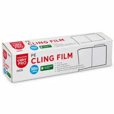 CaterPro Essentials PE Cling Film, PVC Free, 300mm x 300m Roll
