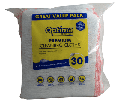Cleaning, Optima Pro Clean Large White Dishcloths, 30 Pack