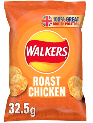 Crisps, Walkers Roast Chicken Crisps Box 32.5g (Box of 32)