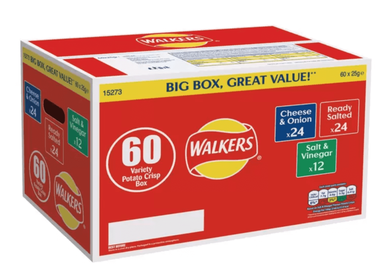 Crisps Walkers Variety Box Crisps 60 Pack Cheese Onion Ready Salted crisps-walkers-variety-box-crisps-60-pack-cheese-onion-ready-salted