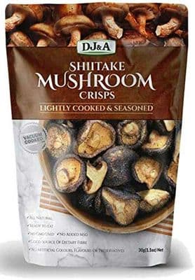 D J & A Shiitake Mushroom Crisps Lightly Cooked & Seasoned 150g