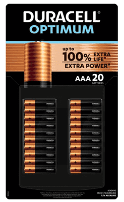 Duracell Optimum AAA Batteries - 20 Pack