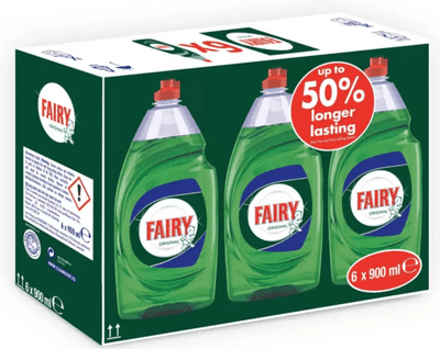 Fairy Original Washing Up Liquid Green with Lift Action 900 ML (Pack of 6)