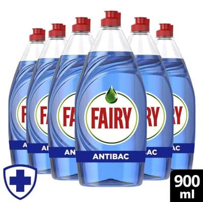 Fairy Platinum Antibacterial Eucalyptus Washing Up Liquid, 6 x 900 ml