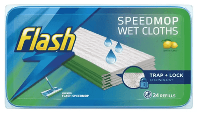 Flash Speedmop Lemon Wet Cloth Refills, Pack of 24