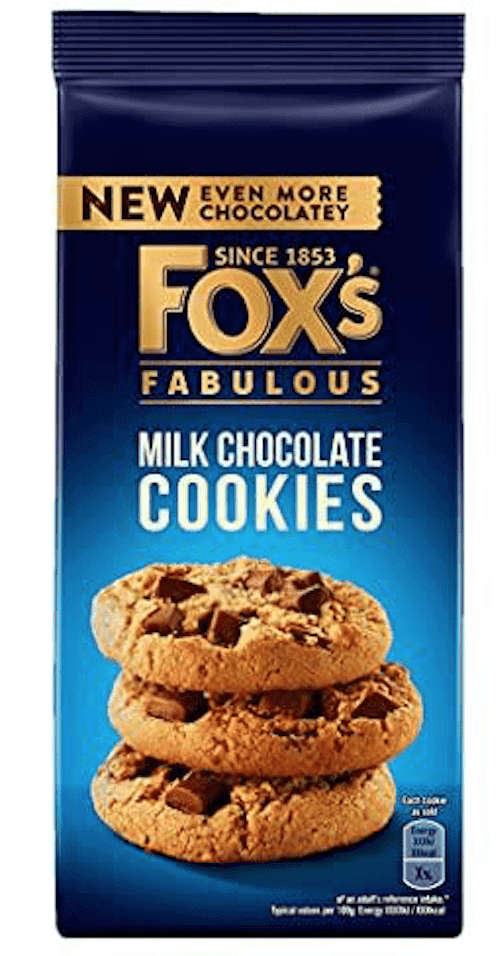 Fox's Fabulous Milk Chocolate Cookies, 180g
