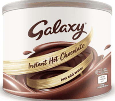 Galaxy Instant Hot Chocolate Drink Powder 1kg Tin, Just Add Water