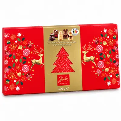 Hamlet Belgian Christmas Chocolates with Hazelnut Filling, 28 Piece Gift Box, 390g