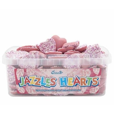 Hannah's Jazzles Hearts 600g Tub Milk Chocolate Sweets