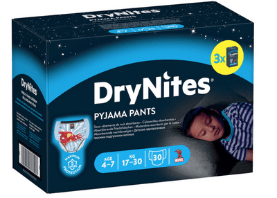 Huggies DryNites Spiderman Pyjama Pants 4-7 Years 30 Pack