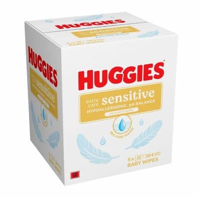 Huggies Extra Care Baby Wipes 8×48 Plastic Free