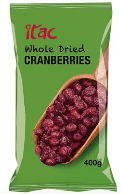 itac Whole Dried Cranberries 400g
