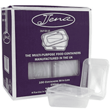 Jena Plastic Takeaway Containers with Lids 100 x 650ml