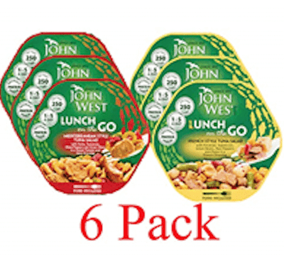 John West Lunch on The Go (Mediterranean Style Tuna Salad & French Style Tuna Salad) 6 Pack