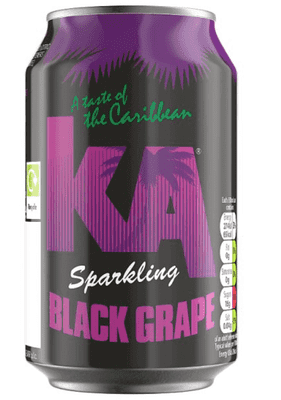 KA Sparkling Black Grape Cans, (Pack of 24)  330ml cans