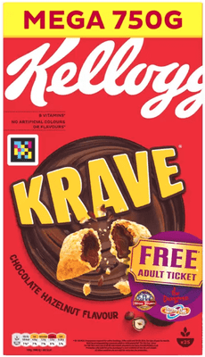 Kellogg's Krave Chocolate Hazelnut Cereal 750g