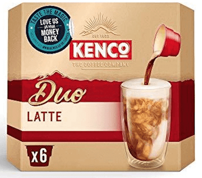 Kenco Duo Latte Instant Coffee (pack of 4, Total 24 Pots)
