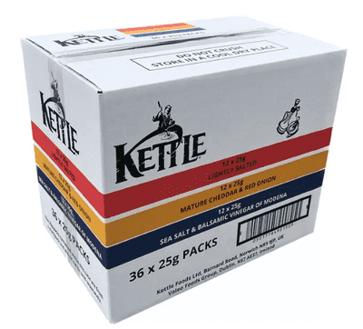 Kettle Hand Cooked Potato Chips Variety Box 36 x 25g