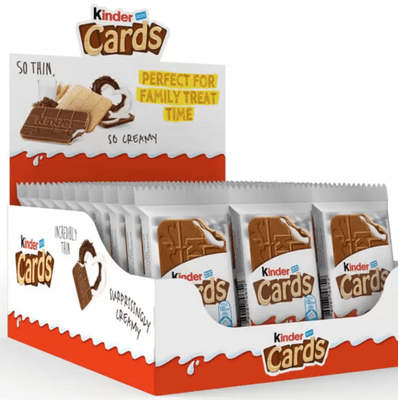 Kinder Cards Wafer Biscuit, Crispy Wafer with Creamy Milk and Cocoa Fillin
