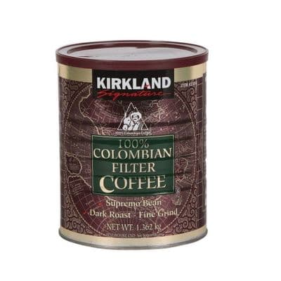 Kirkland Signature 100% Colombian Filter Coffee Dark Roast, 1.362Kg Tub