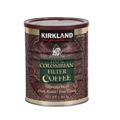 Kirkland Signature 100% Colombian Filter Coffee Dark Roast, 6  x 1.362Kg Tub