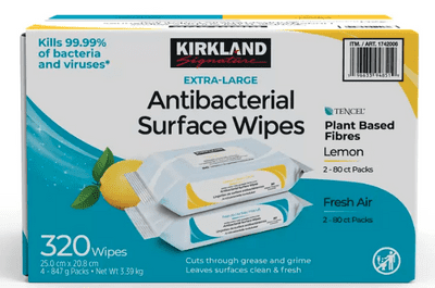 Kirkland Signature Antibacterial Surface Wipes, 4 x 80