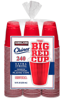 Kirkland Signature Chinet 18 oz Red Plastic Cup, 240 Count