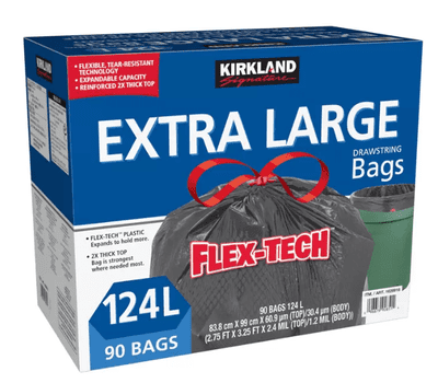 Kirkland Signature Drawstring Trash Bags 33 Gallon, 90 Pack