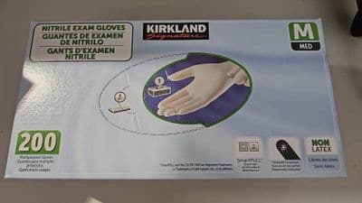 Kirkland Signature Medium Nitrile Exam Gloves, 200 Pack
