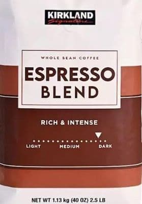 Kirkland Signature Whole Bean Coffee Espresso Blend, 1.13kg