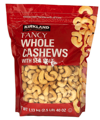Kirkland Signature Whole Fancy Cashew Nuts 1.13kg Resealable Bag, Premium Quality