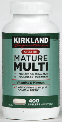 Kirkland Signture Mature Multi-Vitamins 400 Tablets, Adult 50+