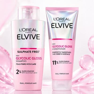 L'Oréal Paris Elvive Glycolic Gloss Shampoo 200ml & Conditioner 150ml Set