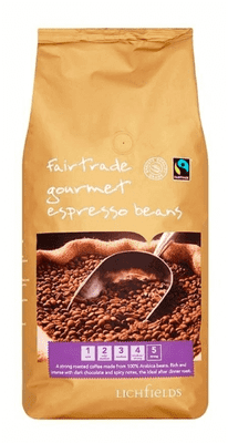 Lichfields Fairtrade Gourmet Espresso Beans 1KG