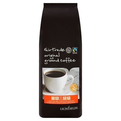 Lichfields Fairtrade Original Ground Coffee 1kg Bag - A Medium Roast Coffee