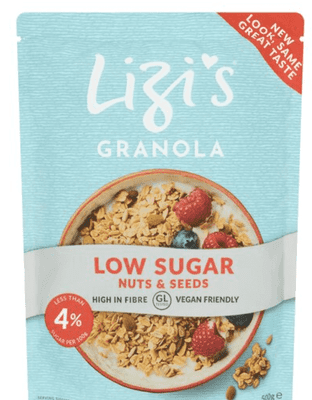 Lizi's Low Sugar (Less than 4g) Granola 1kg Resealable Bag, High in Fibre
