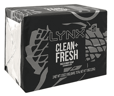 Lynx Clean + Fresh Face & Body Soap (2 bars)