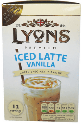 Lyons Iced Latte Vanilla Sachets 12 x 15g
