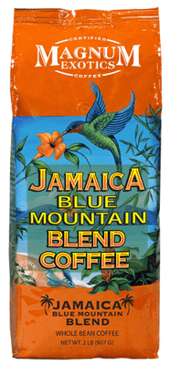 Magnum Exotics Jamaican Blue Mountain 10% Blend Whole Bean Coffee, 907g