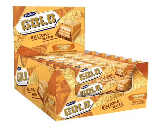 McVitie's Gold Billions Hazelnut Bars | 24 Bars x 39g