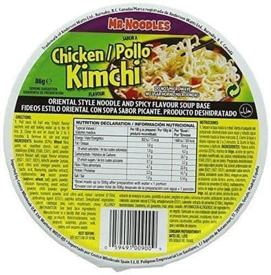 Mr. Noodles Chicken Kimchi (12 x 86g) - Ready Meals