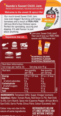 Nando s Sweet Chilli Jam Medium 285g