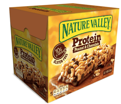Nature Valley Protein Peanut & Chocolate Gluten Free Cereal Bars 40g (Pack of 26 Bars)