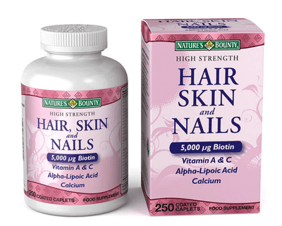 Natures Bounty High Strength Hair Skin & Nails, 250 Coated Caplets