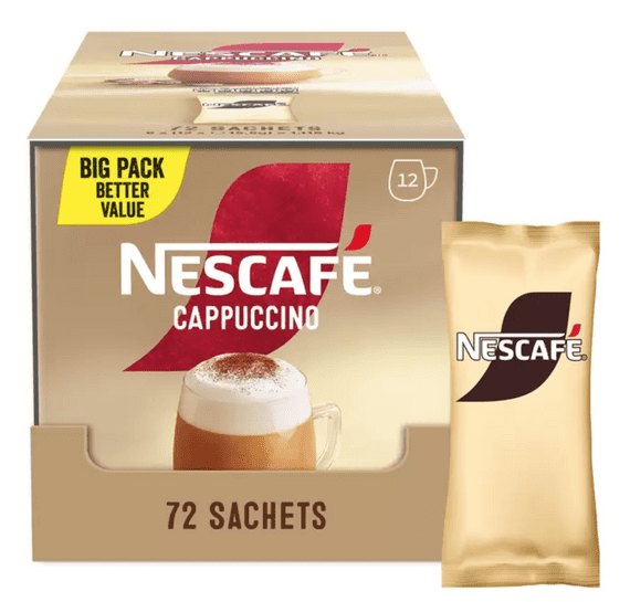 NESCAFÉ Cappuccino Instant Coffee Sachets - 72 x 15.5g