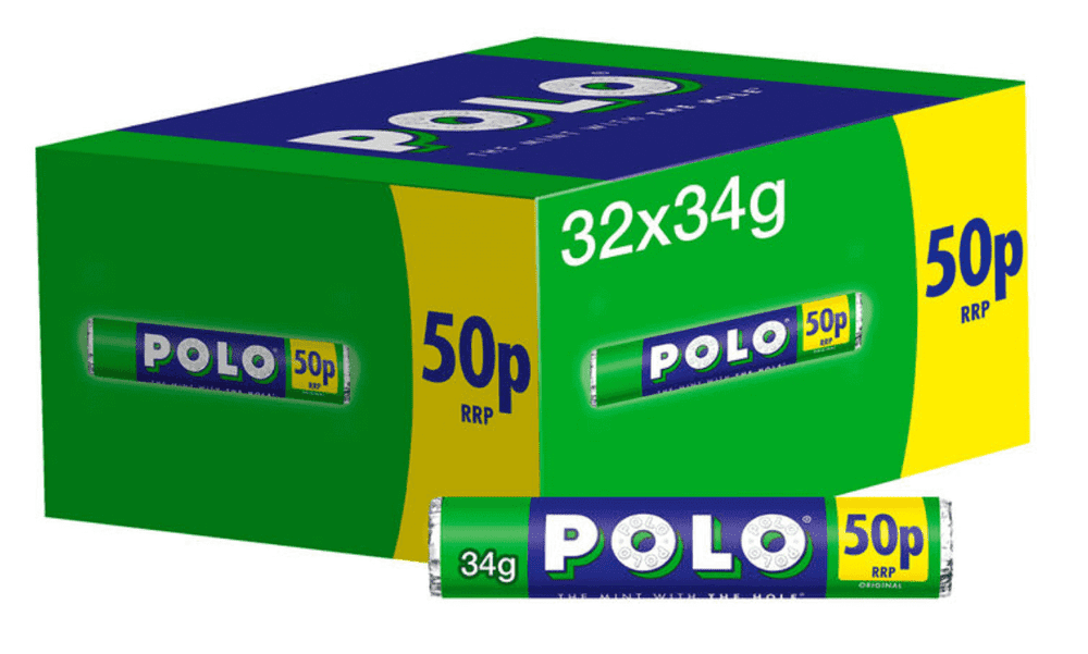 NESTLE POLO Mints Box of 32 Rolls of 34g Tubes Polo Original