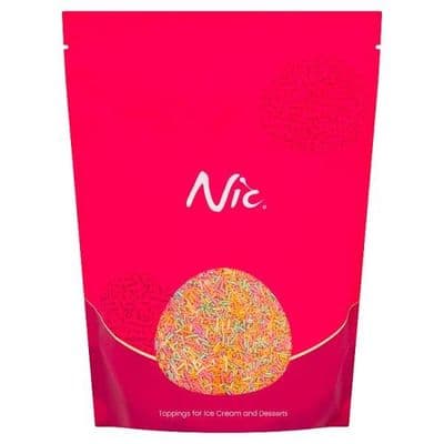 Nic Multi-Coloured Sugar Strands 1kg Baking Sprinkles