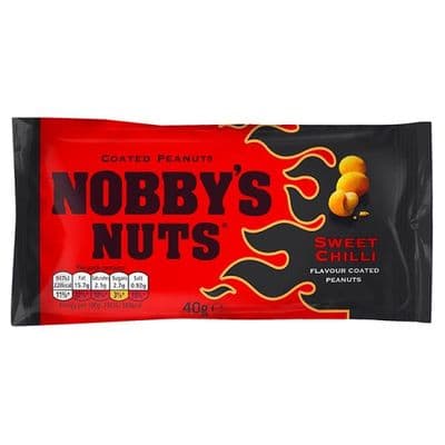 Nobby's Nuts Sweet Chilli Flavour Coated Peanuts, 20x40g Packs On Bar Card