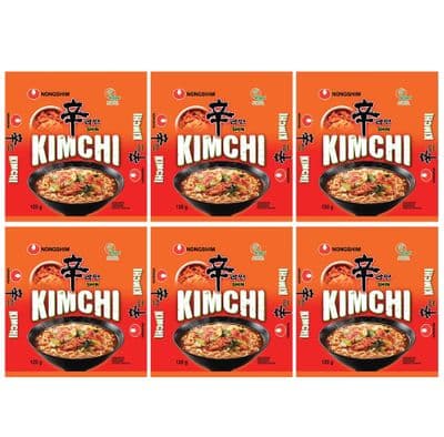 Nongshim Shin Ramyun Kimchi Instant Noodles, 6 x 120g